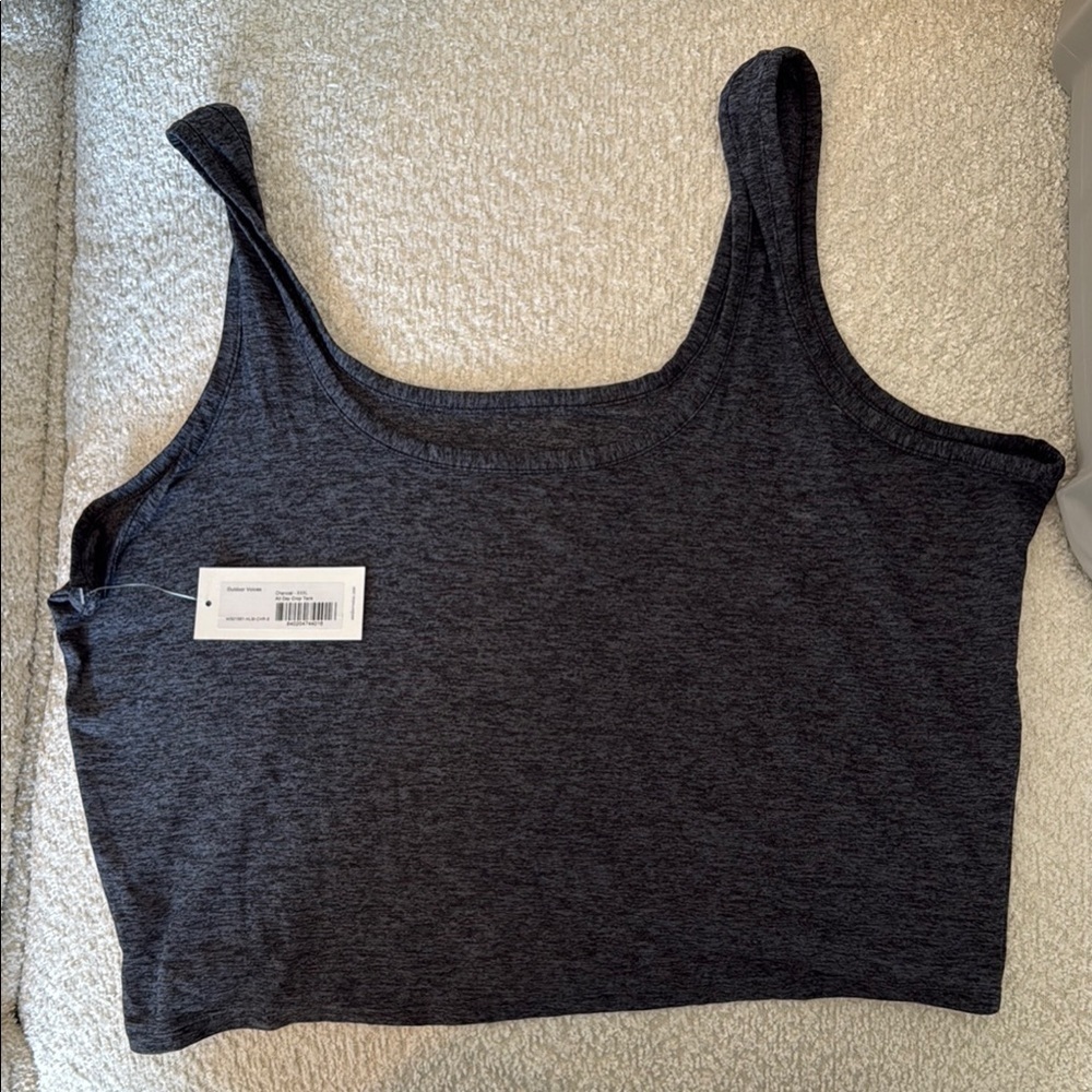 NWT OV all day crop tank XXXL charcoal